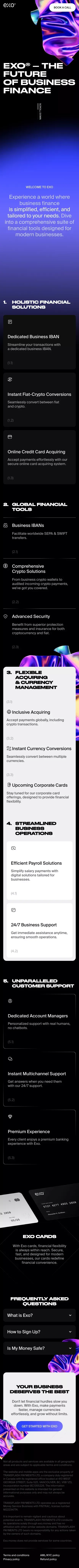 Exo Money — The Future of Finance mobile view