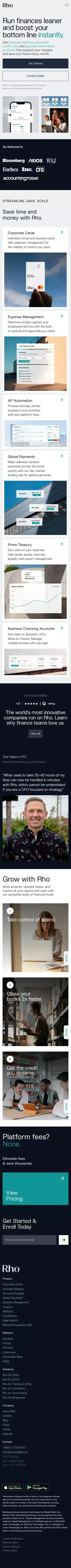 Rho | Business finances made frictionless. mobile view