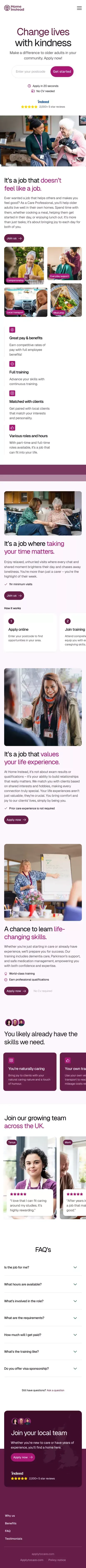 Home Instead Jobs - Apply Today mobile view