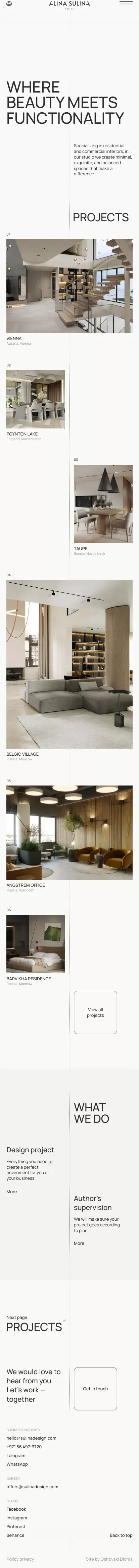 Luxury interior design company in Dubai | Abu Dhabi | UAE — Alina Sulina design mobile view