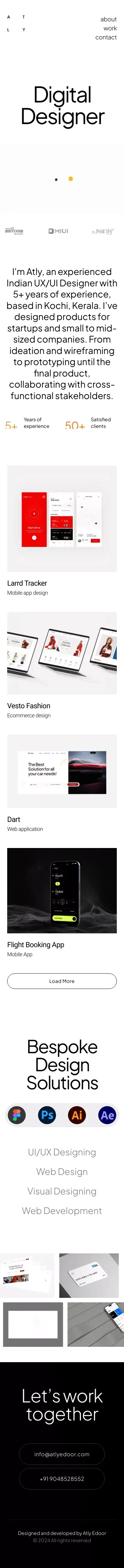 Atly • UI/UX Designer mobile view