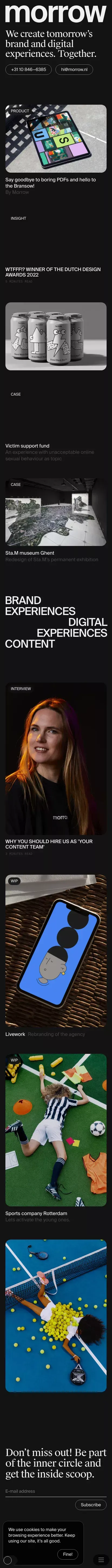 Morrow. The Creative Club. mobile view
