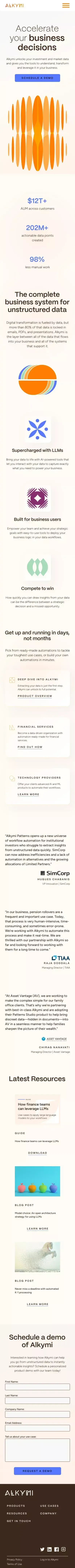 Alkymi - Business system for unstructured data mobile view
