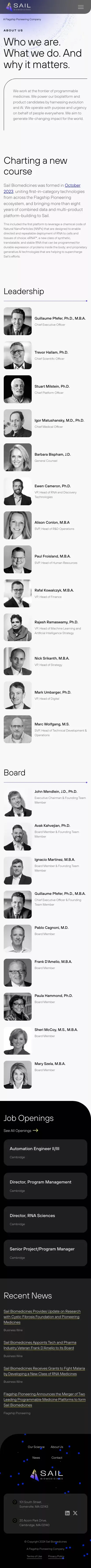 About Us mobile view