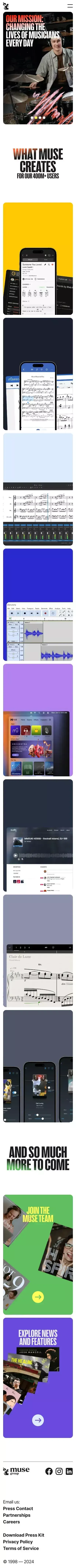 Muse Group mobile view