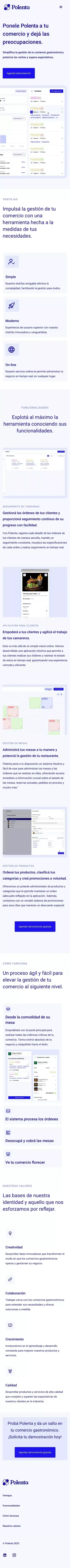 Polenta mobile view