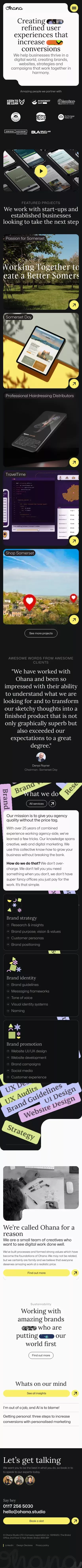 Ohana Studio - Digital Marketing | Webflow Developers | Social Media Campaigns | Branding mobile view