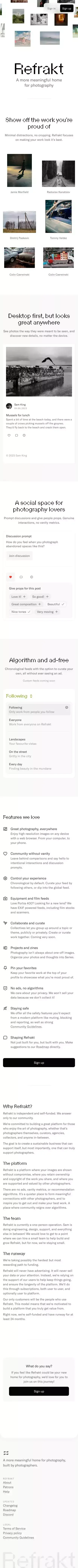 Refrakt mobile view