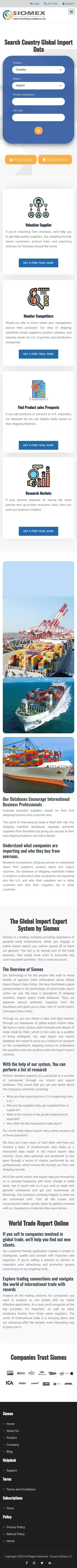 Global import export data online | Trade data online | World Trade Report mobile view