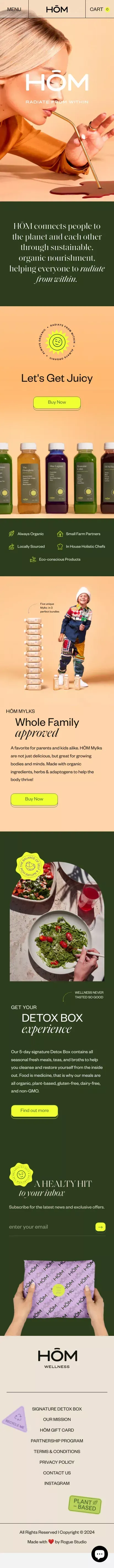 HŌM Wellness mobile view