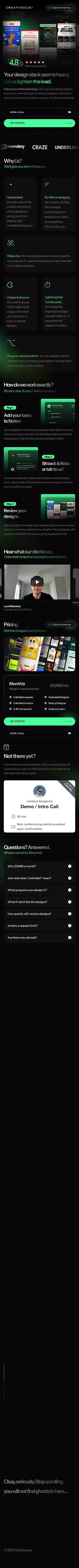 creativecue - the unlimited design service mobile view