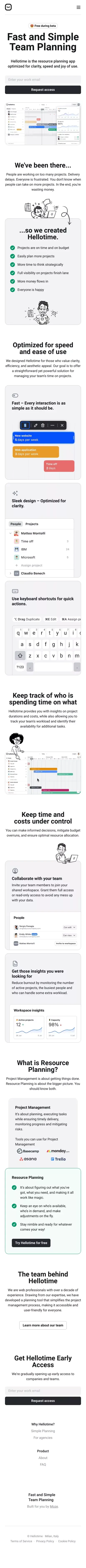 Hellotime | Fast and Simple Team Planning mobile view