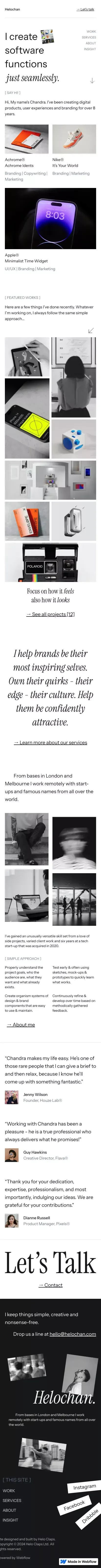 Home | HeloChan - Webflow HTML Website Template mobile view