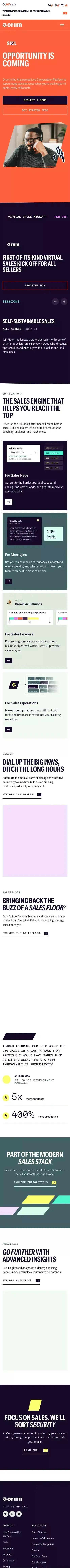 Orum - The Live Conversation Platform mobile view