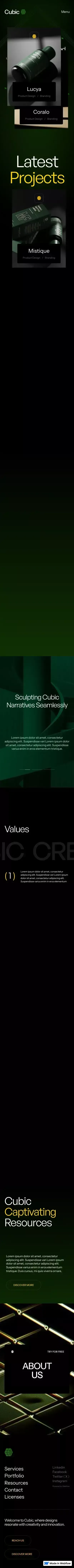 Home - Cubic - Webflow Website Template mobile view