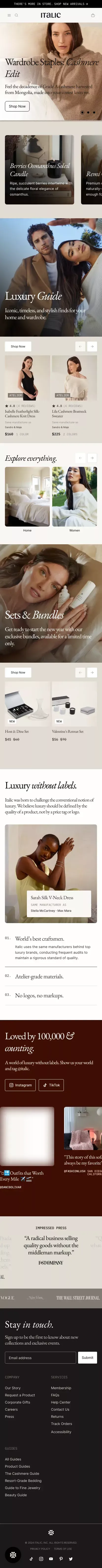 Italic | Luxury without labels. mobile view