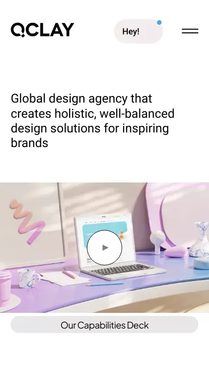 QClay | Creative Design and Development Agency mobile view