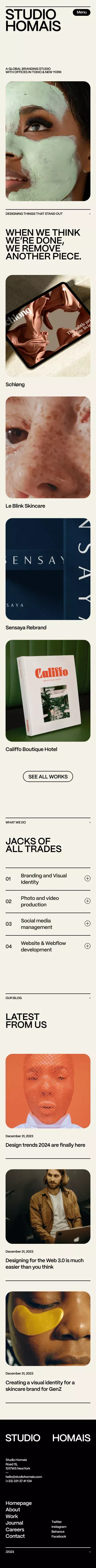 Homais - Webflow HTML Template mobile view
