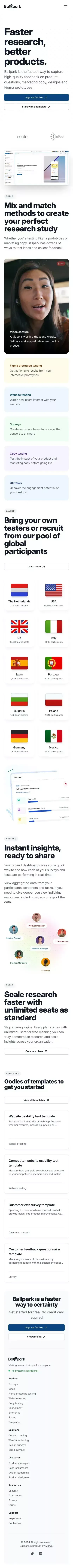 Ballpark - Product research so simple, you'll never skip it again mobile view