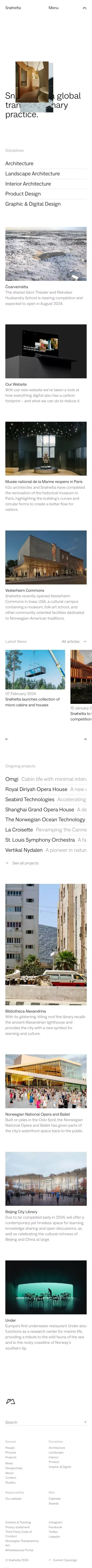 Snøhetta mobile view