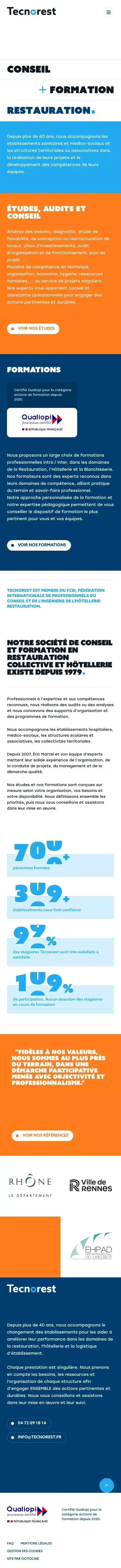 Conseil et formation en Restauration, Hôtellerie et Blanchisserie - Tecnorest mobile view