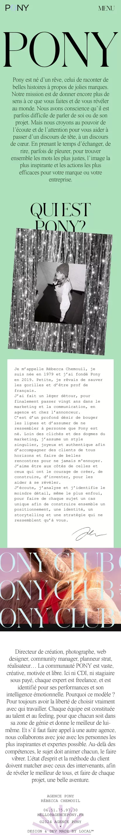 Accueil | Agence Pony mobile view