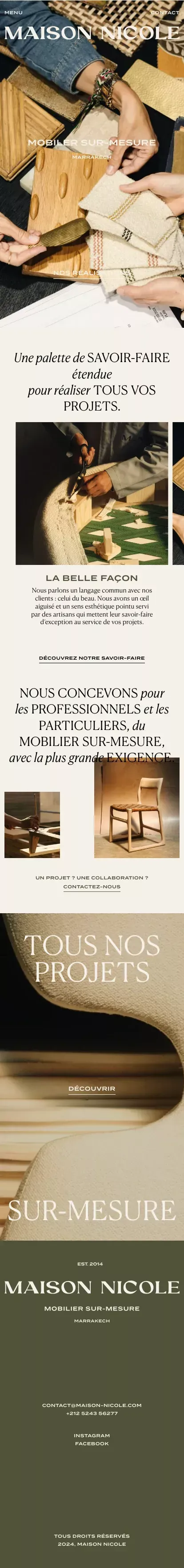 Maison Nicole - Mobilier sur-mesure, Marrakech mobile view