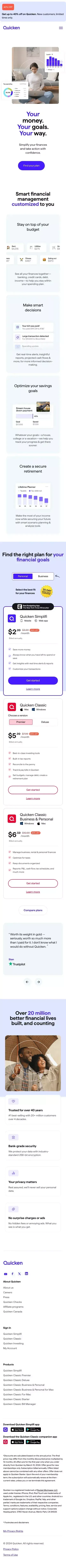 Quicken mobile view