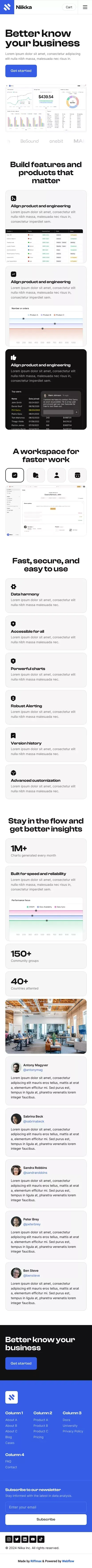 Niikka - Webflow Ecommerce Website Template mobile view