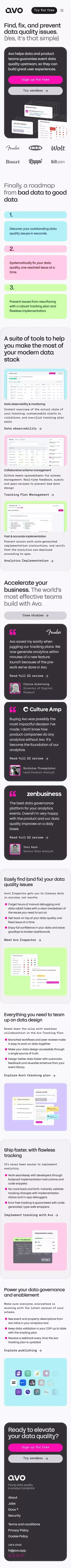 Avo: Find, fix and prevent data quality issues mobile view