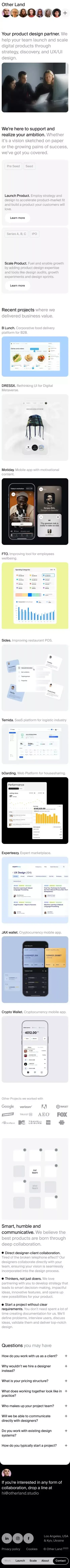 Other Land — Product Design Agency mobile view