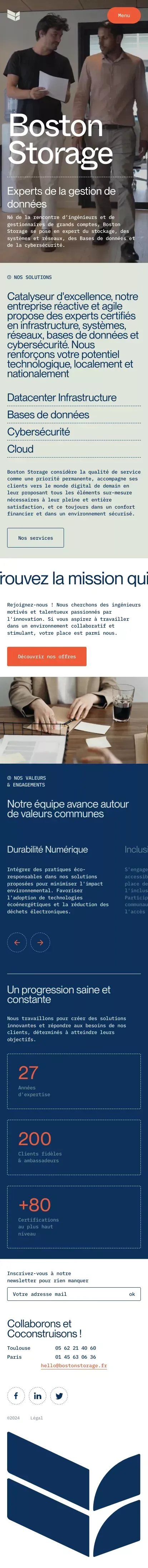 Boston Storage - Consulting & Data Management sur Toulouse et Paris mobile view