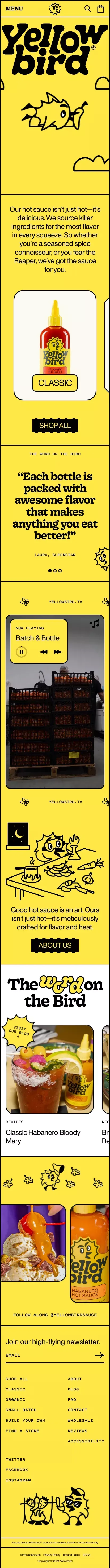 Yellowbird® mobile view