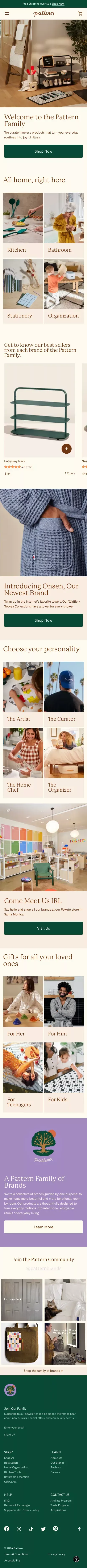 Pattern Brands mobile view