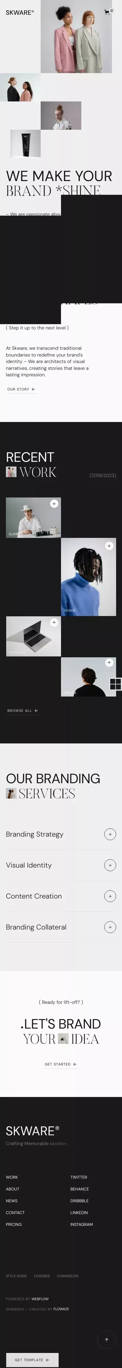 Skware – Webflow Ecommerce Website Template mobile view