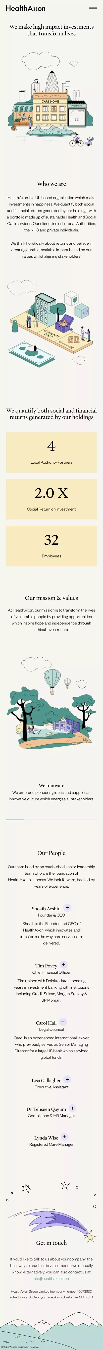 HealthAxon – We make high impact investments that transform lives mobile view