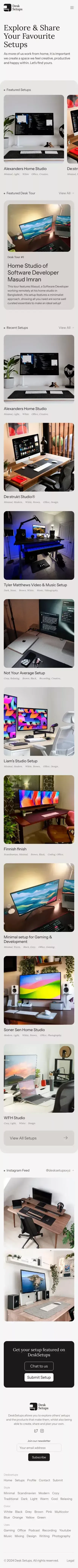 DeskSetups - Your source of desk setup inspiration mobile view