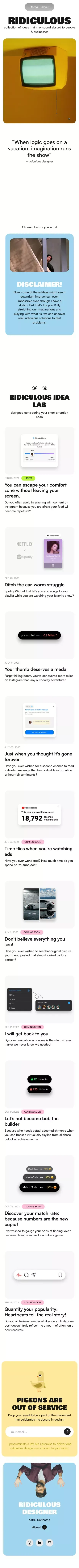 Ridiculous Design mobile view