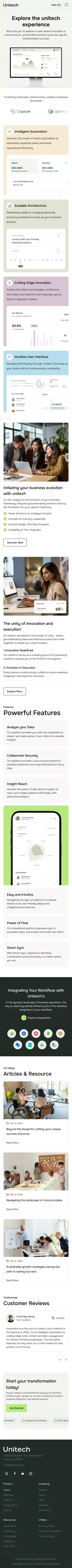 Unitech - Webflow Ecommerce website template mobile view