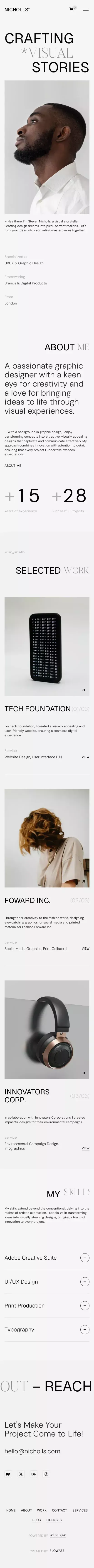 Nicholls – Webflow Ecommerce Website Template mobile view