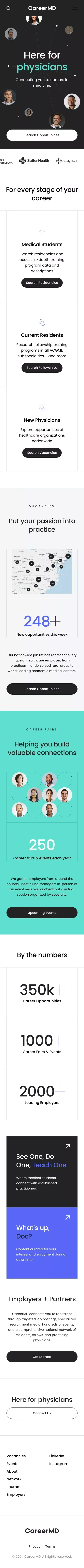 Career tools for Physicians | CareerMD mobile view