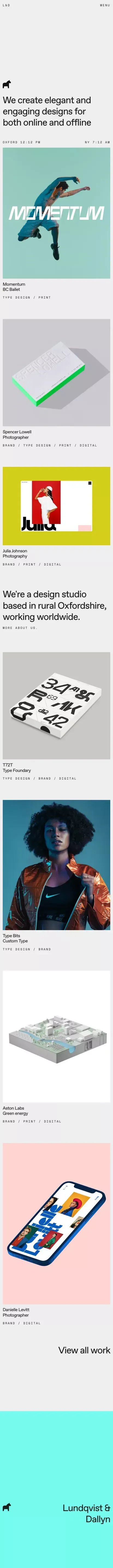 Art Direction/Design — Lundqvist & Dallyn mobile view