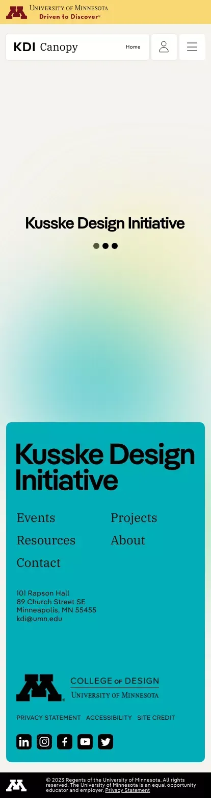 Kusske Design Initiative mobile view