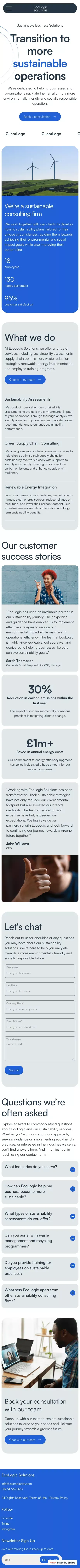 EcoLogic Solutions | Environmental & Sustainability Agency mobile view