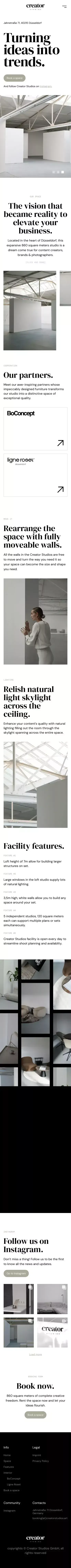 CreatorStudios mobile view