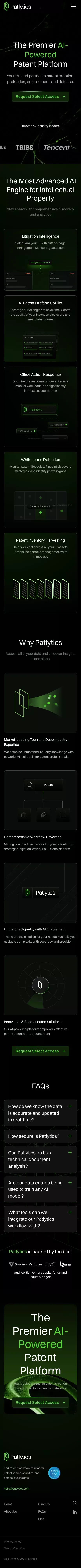 Patlytics mobile view