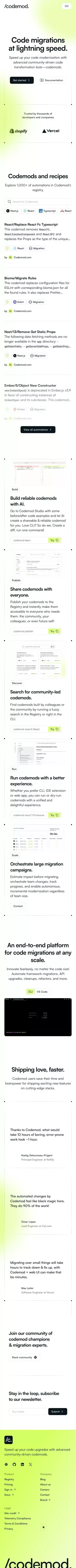 Codemod mobile view