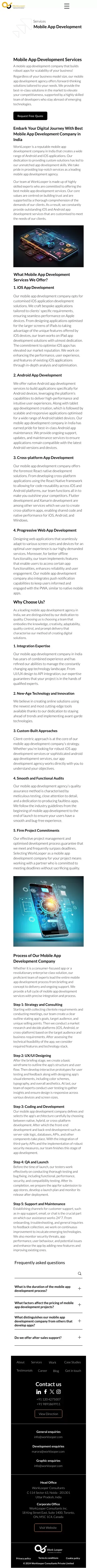 WorkLooper- Best Mobile App Development Company in India mobile view