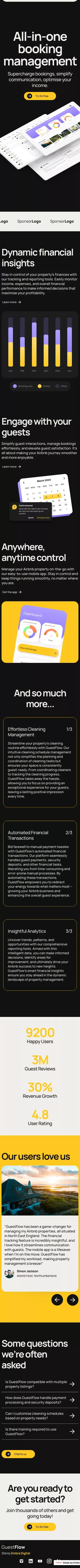 Guestflow | Embra SaaS Example mobile view