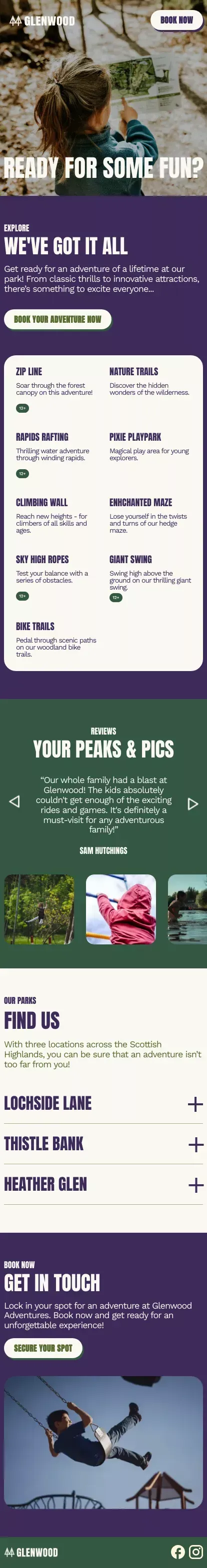 Glenwood | Scotland Outdoor Adventure Park mobile view